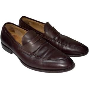 SUITSUPPLY Brown Leather Penny Loafers     Size: EU 43.5 / US 10.5